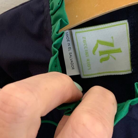 Zuccini Kids Green Bow Josephine Dress- navy Broadcloth 7‎ - Picture 2 of 5